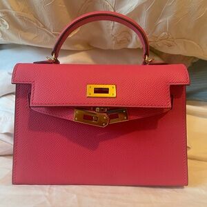 Pink Structured Top-Handle Women's Bag